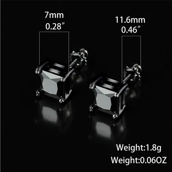 Copy - ✨ New Black Rainbow Topaz Halo Stud Earrings - Picture 5 of 8